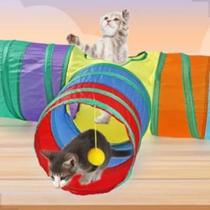 Túnel para Gatos com Bolinhas Antiestresse Colorido Gatinhos Animais Brinquedo para Pets Casinha Túnel para Gatos com Bolinhas Antiestresse Colorido Gatinhos Animais Brinquedo para Pets Casinha