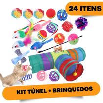 Túnel para gatos interativo brinquedo filhotes - DualPet