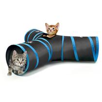 Túnel para Gatos Pawaboo 3 Vías Extensible 25x53cm Azul Túnel para Gatos Pawaboo 3 Vías Extensible 25x53cm Azul