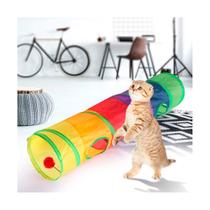 Túnel Pet Para Gato Diversão Labirinto Interativo Cachorro Cão Brinquedo Pet Colorido 125cm x25 cm