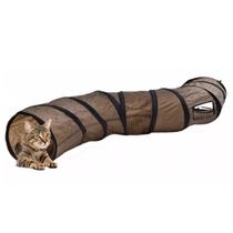 Túnel S Dobrável 1,25m X 25cm Diâm Brinquedo Gato - Marrom