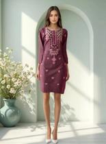 Túnica Bata Indiana Boho Feminina Bordada Algodão PK-2422