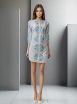 Túnica Bata Indiana Feminina Luxo Bordada Algodão PK-2406