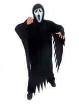 Túnica Da Morte Pânico Infantil Halloween Com Capuz