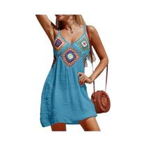 Túnica de Crochê Colorida para Praia - Biquini, Maiô e Sarong