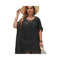 Túnica De Praia Em Crochê plus Size Para Mulheres, Vestido De Proteção Solar Para O Verão