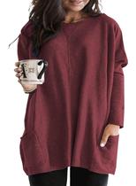 Túnica feminina Eytino de manga comprida plus size para leggings