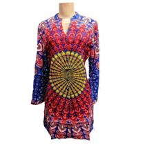 Túnica feminina indiana estampada