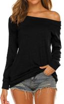 Túnica Halife Off Shoulder de manga comprida para mulheres, preta Túnica Halife Off Shoulder de manga comprida para mulheres, preta