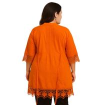 Túnica Indiana Laranja com Renda