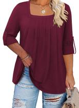 Túnica Kancystore Wine Red Plus Size 2GG para mulheres