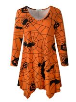 Túnica LARACE Halloween Plus Size com decote em V e manga 3/4 Túnica LARACE Halloween Plus Size com decote em V e manga 3/4