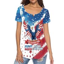 Túnica Showudesigns, bandeira americana feminina do 250º aniversário Túnica Showudesigns, bandeira americana feminina do 250º aniversário