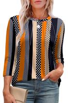 Túnica XIEERDUO, solta, elegante, gola redonda, listrada, XXL, feminina