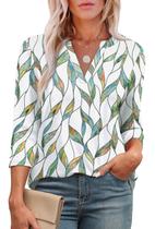 Túnicas OFEEFAN, soltas, elegantes, com decote em V, blusas femininas