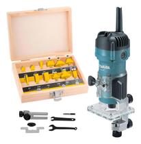 Tupia 1/4'' 530w Com Jogo De Fresas 12 Peças M3700b Makita