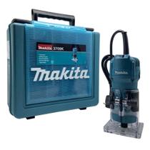 Tupia 6Mm Com Base Articulada Industrial 530W Com Guia Corte Chaves Pinças Maleta 3709K 127V Makita