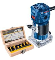 Tupia Bosch Gkf 550 550w 110v E Kit Fresas P/ Madeira 6 Pcs