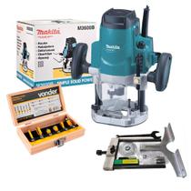 Tupia De Coluna Makita Mt 1650w M3600b Profissional 12mm + Acessórios