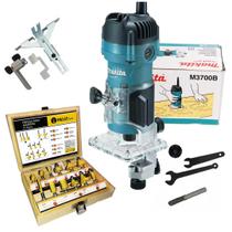 Tupia Elétrica Makita M3700B 530W + Kit Com 12 Fresas