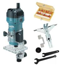 Tupia Makita 6mm 530W M3700B 220V Kit Fresa 12 Peças