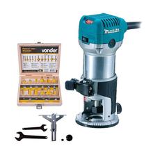 Tupia Makita Rt0700C 710W 220V + Jogo Fresas Madeira 6Mm 12