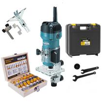 Tupia Manual Makita, 530W com Kit 12 Fresas e Maleta de Transporte Profissional M3700B, Dia dos Pais
