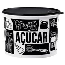Tupper caixa mantimentos para açúcar 5 k da tupperware preta e branco
