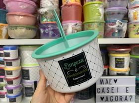 Tupper Clean Bistrô - Acessório Verde e Estampado Tupper Clean Bistrô - Acessório Verde e Estampado