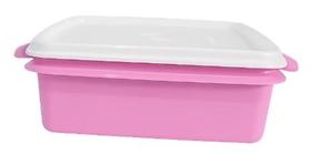 Tupper Pote 800ml Rosa com tampa Branca Tupperware