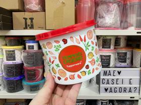 Tupper redondinha floral tempeiro caseiro Tupper redondinha floral tempeiro caseiro