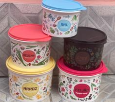 Tupperware 5 Caixas de mantimentos da linha Floral
