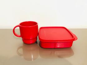 Tupperware Basic Line Com Divisórias + Caneca Milano 280ml