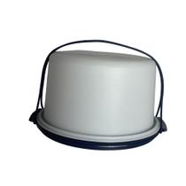 Tupperware Big Cake Redonda com Base Azul Marinho - Armazenamento e Transporte de Bolos