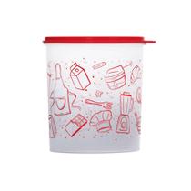 Tupperware caixa mantimentos receitas base translúcida tampa hermética vermelha 3,7 litros, Tupperware caixa mantimentos receitas base translúcida tampa hermética vermelha 3,7 litros,