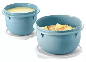 Tupperware Conjunto Tigela Batedeira 2lts + 1lts Azul Dolphin.