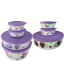 Tupperware Conjunto Tigelas Ilúmina Primavera Com 7 Peças.