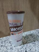 Tupperware Copo com Tampa Tumbler 470ml - Frases Sucesso
