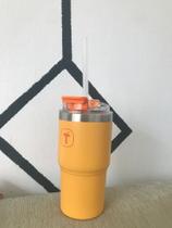 Tupperware Copo Térmico Big T Com Canudo 630 ml Damasco