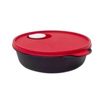 Tupperware Cristalwave GI 1,5 Litros - Preto com Tampa Vermelha e Válvula Branca