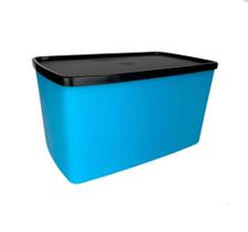 Tupperware espaçosa azul com tampa preta 3l3l