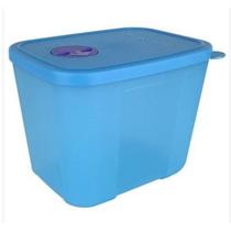 Tupperware Freezer Time 1 Litro Azul com Válvula Roxa - Armazenamento Prático Tupperware Freezer Time 1 Litro Azul com Válvula Roxa - Armazenamento Prático