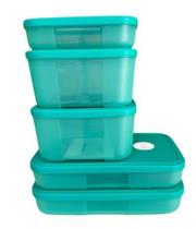 Tupperware Freezertime Cor Verde Kit 5 Peças