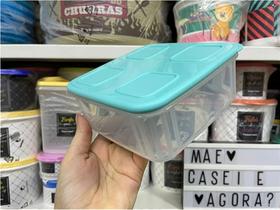 Tupperware fresh Quadrado Baixo 1 L Tampa Mint