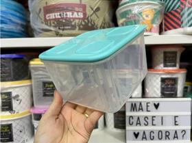 Tupperware fresh Quadrado Baixo 1,5 L Tampa Mint