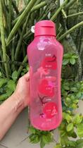 Tupperware Garrafa De Água 2 Litros Aquavibe Motivacional Rosa Pink.