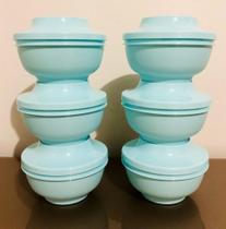 Tupperware Importada Jogo 6 Peças Sobremesa 330ml cada Azul Bebe