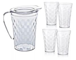 Tupperware Jarra Prisma 2 Litros + 4 Copos Prisma 475ml em Policarbonato Transparente