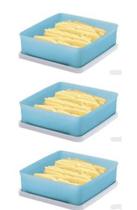 Tupperware Kit 03 Refri Box 400ml Cor Azul Tupperware Kit 03 Refri Box 400ml Cor Azul