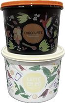 Tupperware Kit 2 Peças Porta Leite Em Pó E Chocolate Floral